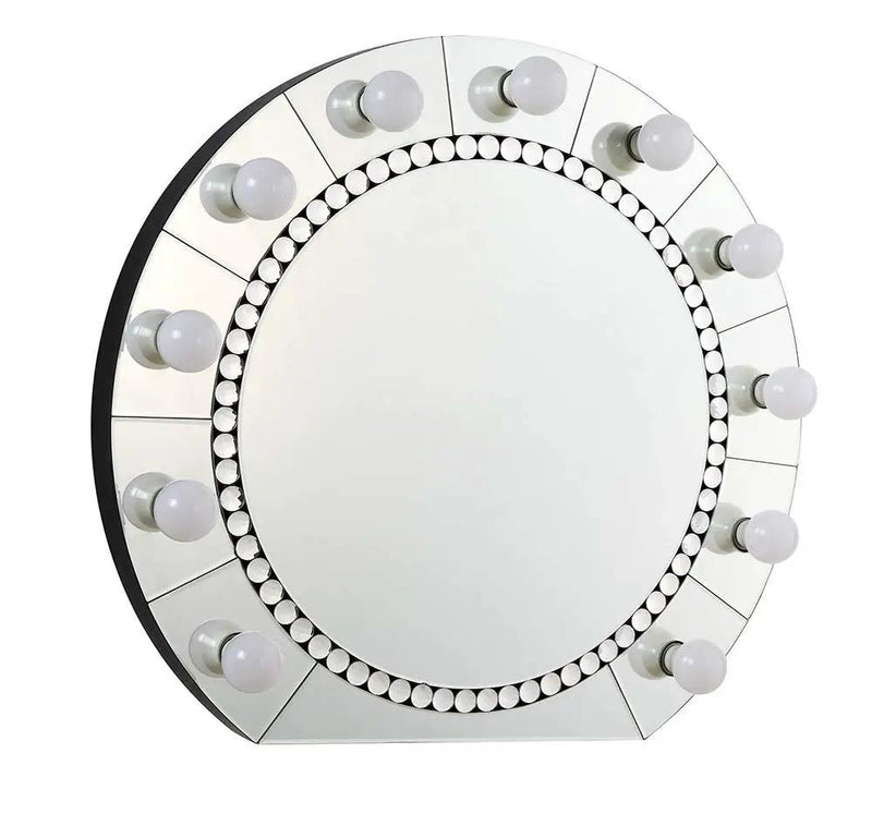 Farai - 29" Accent Mirror - Mirrored & Faux Crystal Diamonds by Unique Piece Furniture