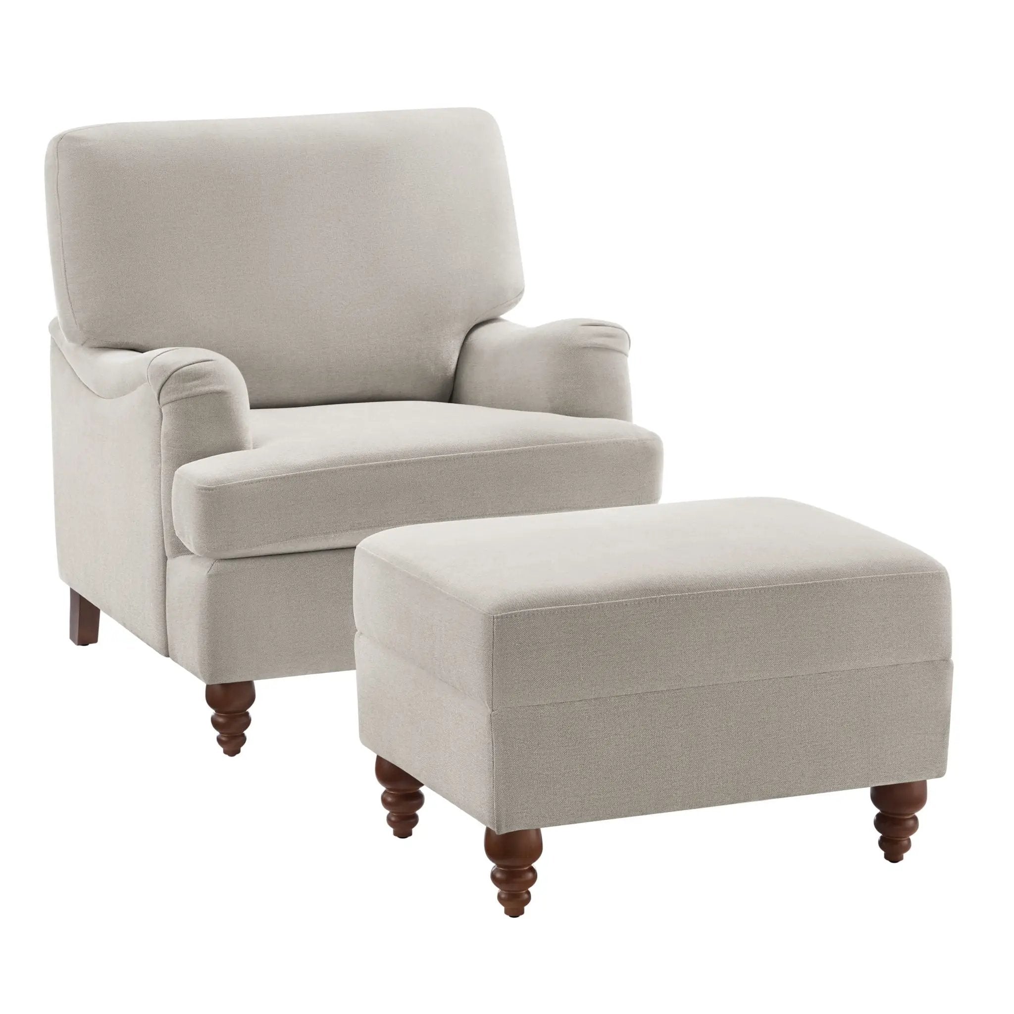 Candor - Chair And Ottoman Set - Beige by HouseOfZazla
