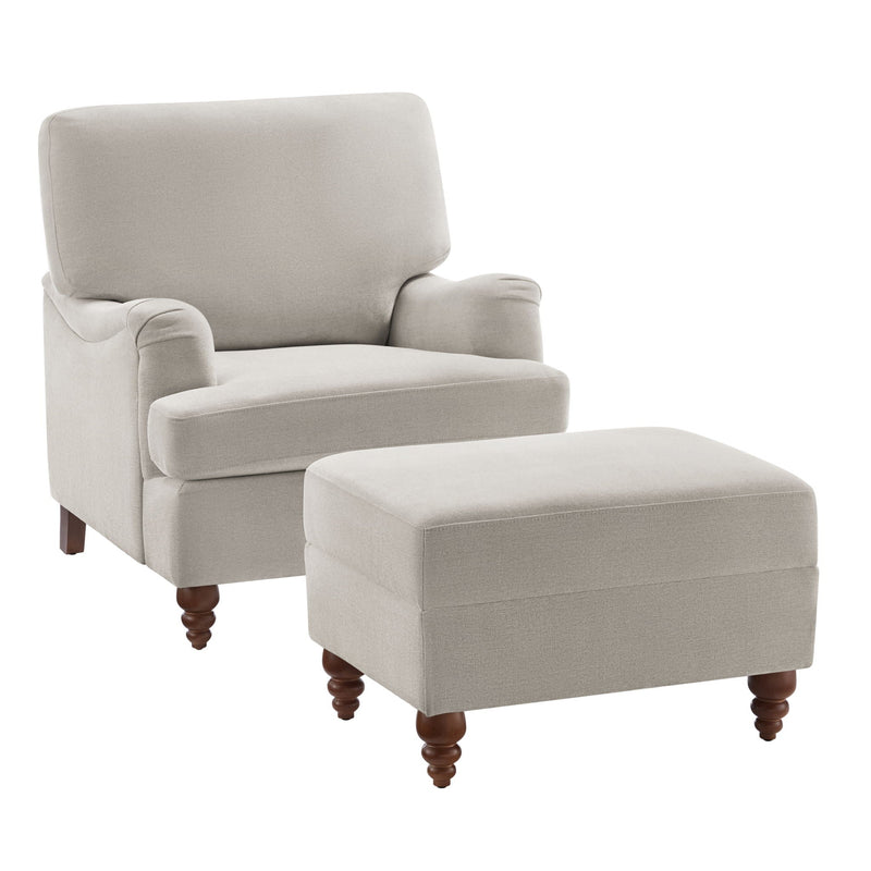 Candor - Chair And Ottoman Set - Beige by HouseOfZazla