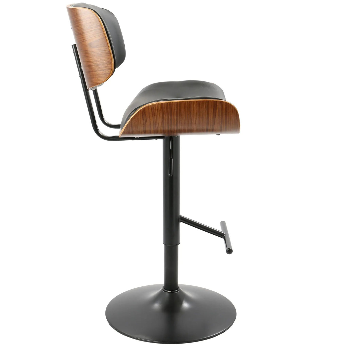 Lombardi - Mid Century Modern Adjustable Barstool With Swivel With Straight T Footrest (Set of 3) by HouseOfZazla