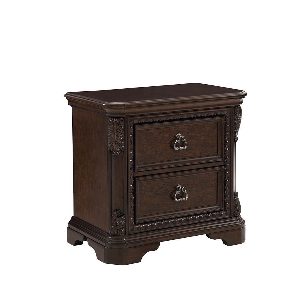 2 Drawer Nightstand with Ample Storage - Mahogany