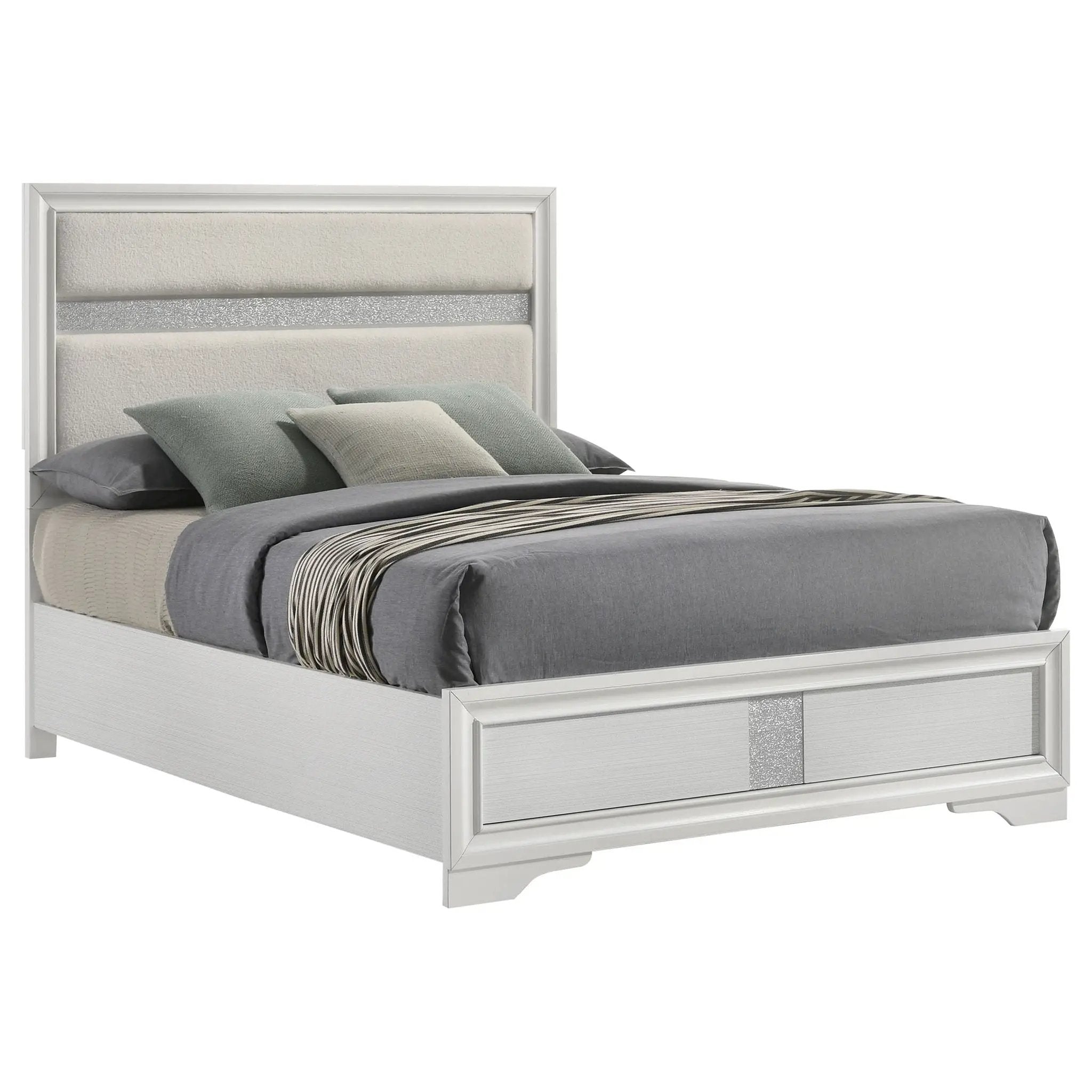 Miranda 54-inch Upholstered Full Panel Bed White by Unique Piece Furniture