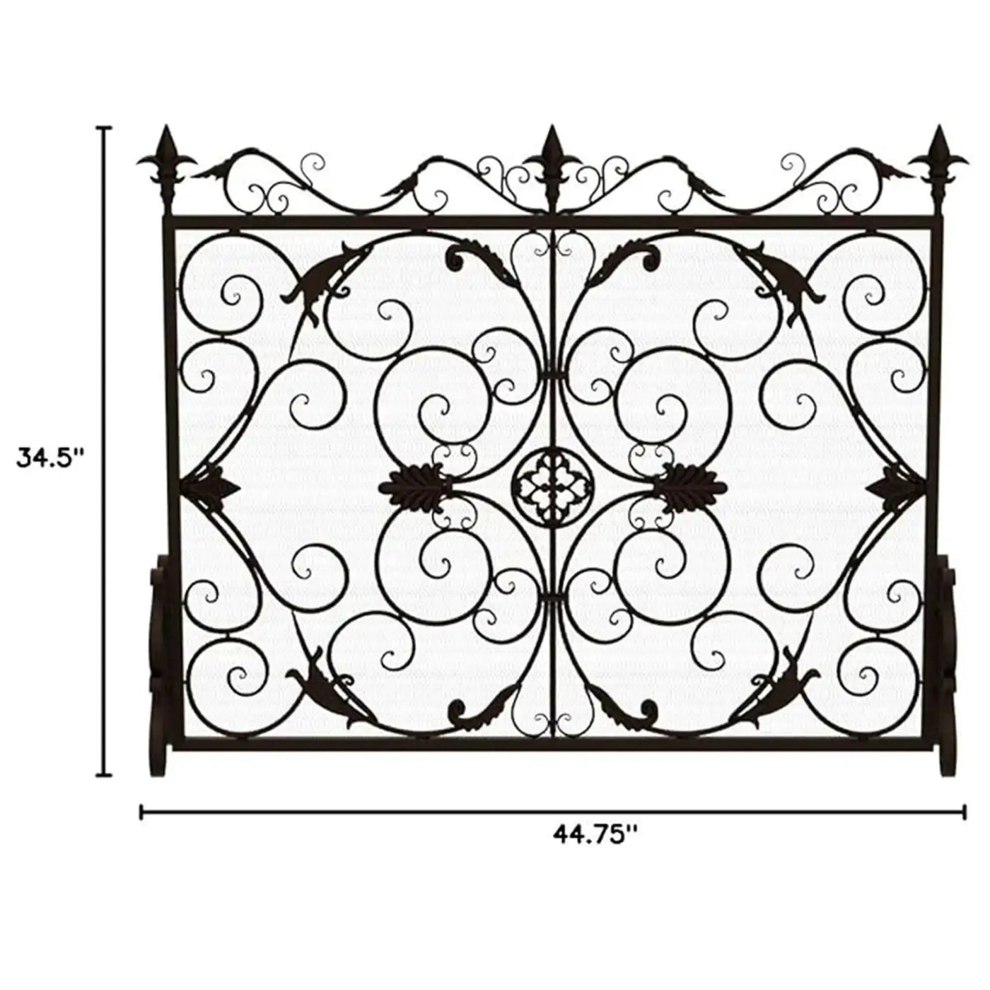 Darcie Wrought Iron Fireplace Screen Ornate Design by HouseOfZazla
