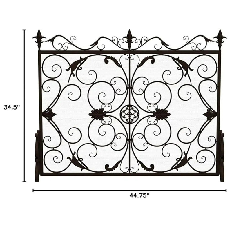 Darcie Wrought Iron Fireplace Screen Ornate Design by HouseOfZazla