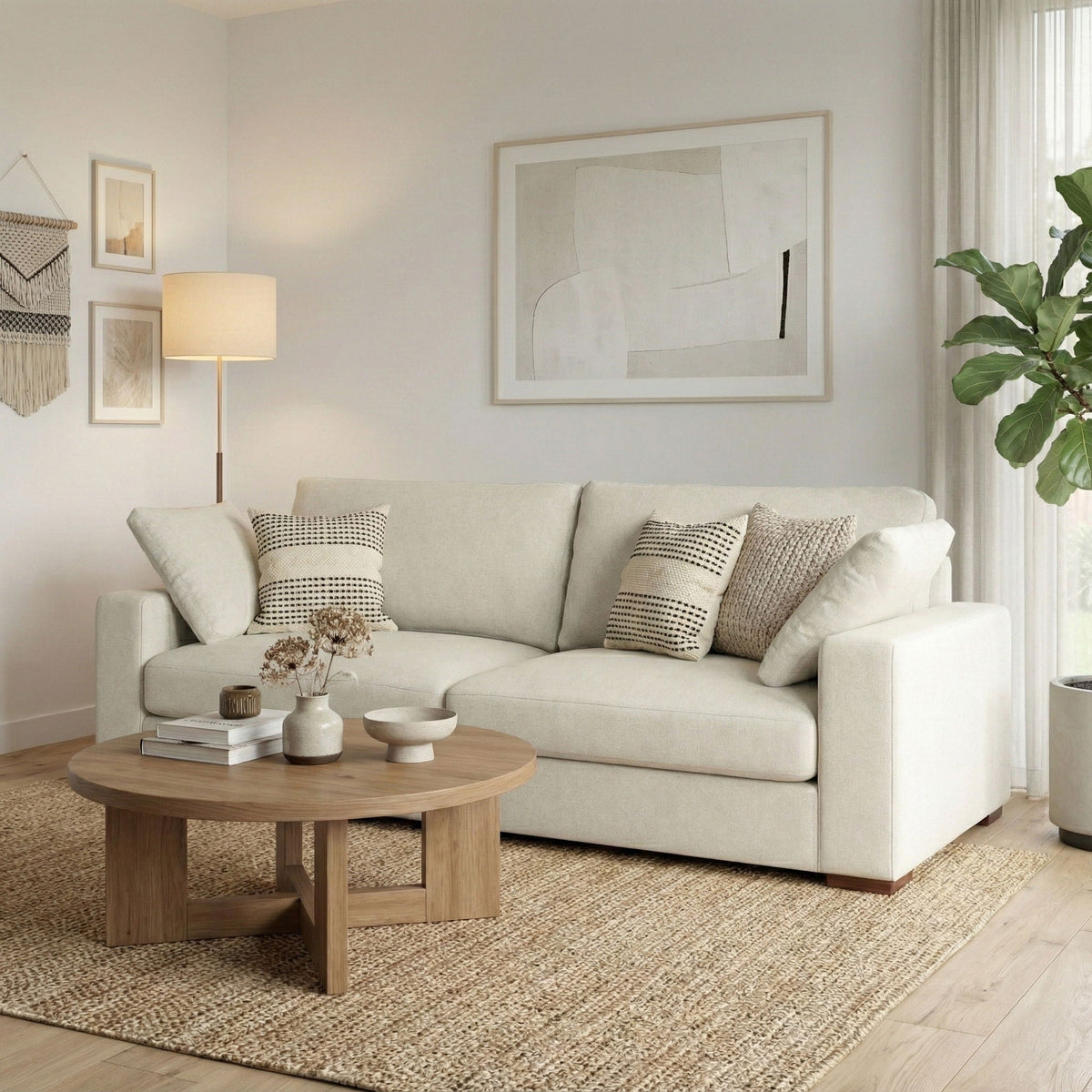 Charlie Deep Seater Sofa with Eco-Friendly Fabric - Beige or Dark Gray, photo 8 of 27