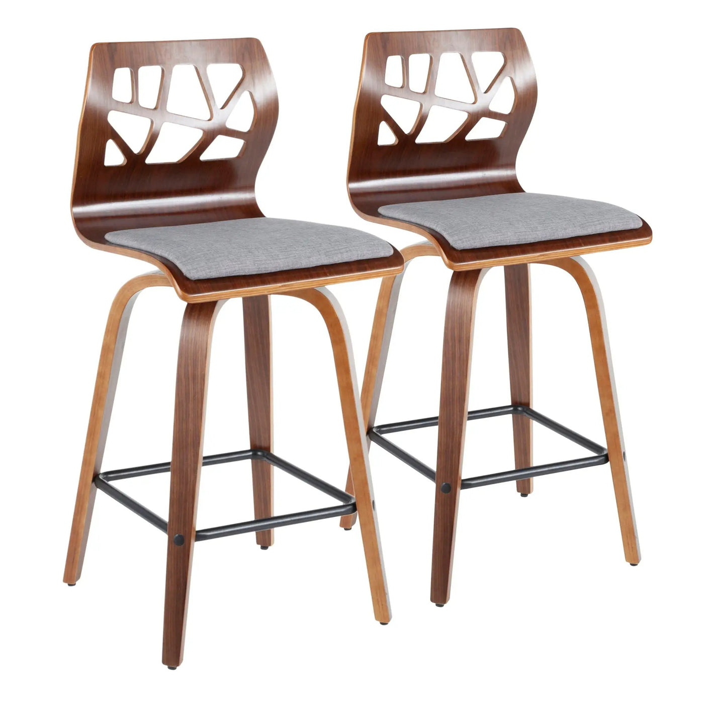 Folia - Mid Century Modern Fixed Height Counter Stool With Swivel (Set of 2) by HouseOfZazla