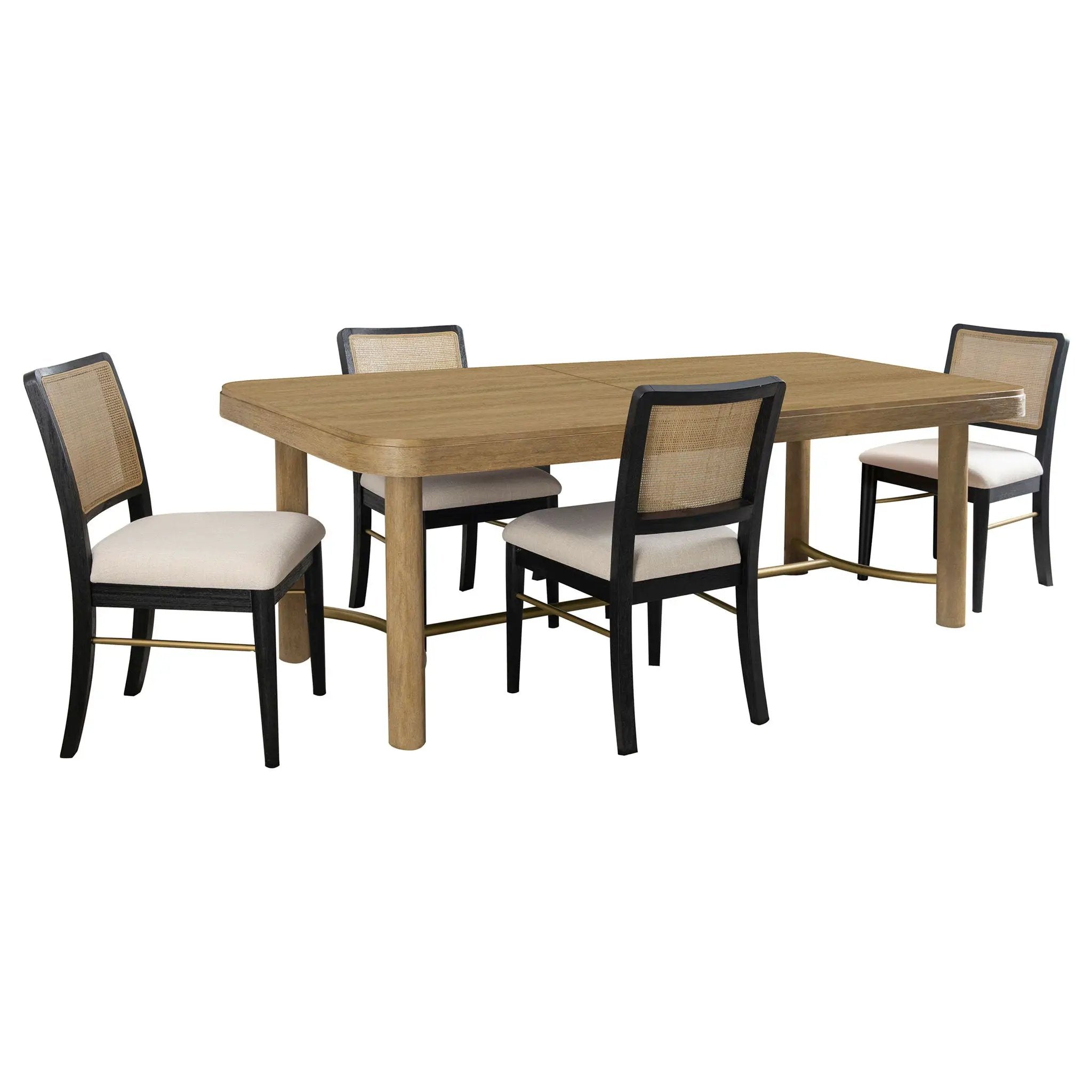 Arini 5-piece Extension Leaf Dining Table Set Sand Wash and Black by Unique Piece Furniture