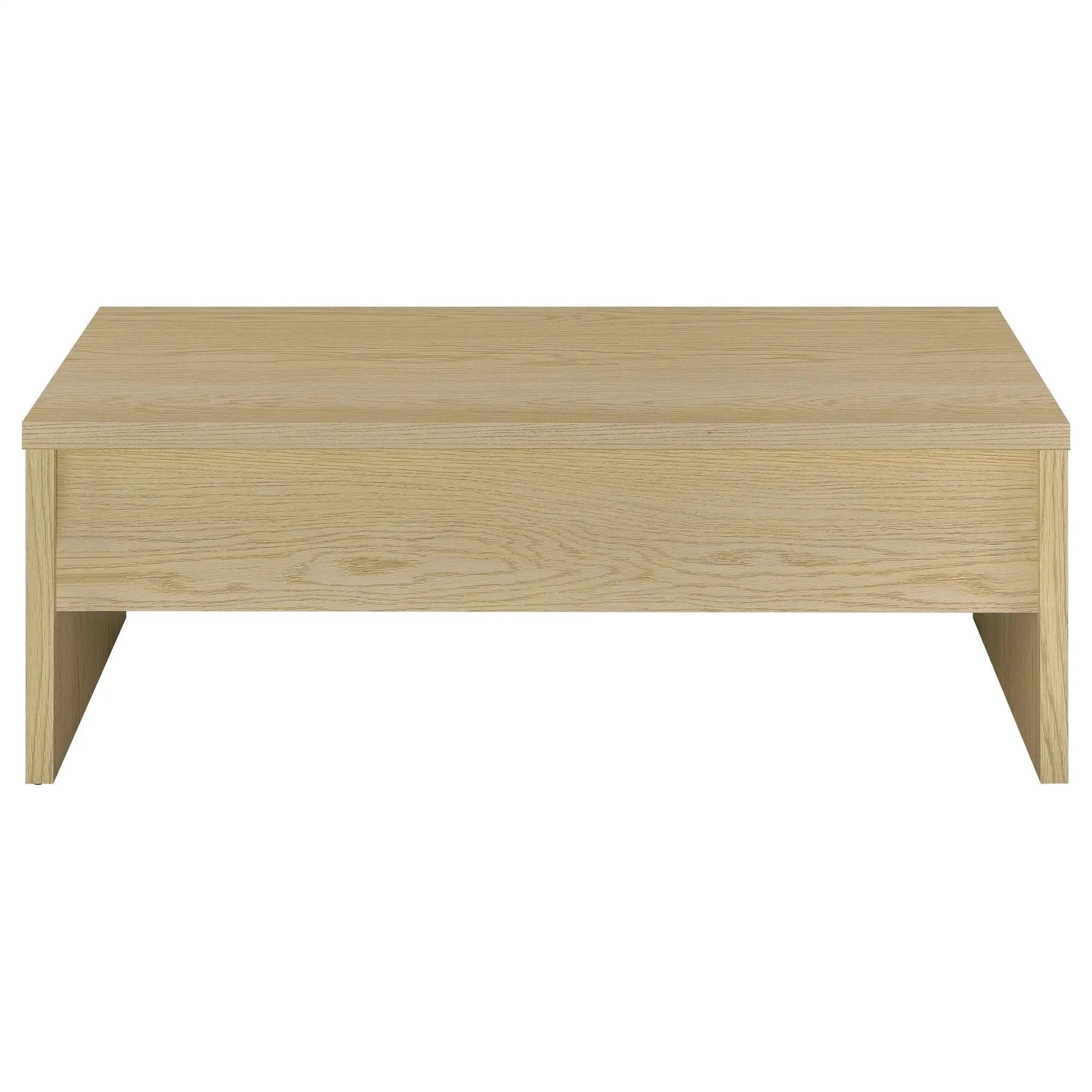 Canoga Engineered Wood Lift Top Coffee Table Light Oak by Unique Piece Furniture