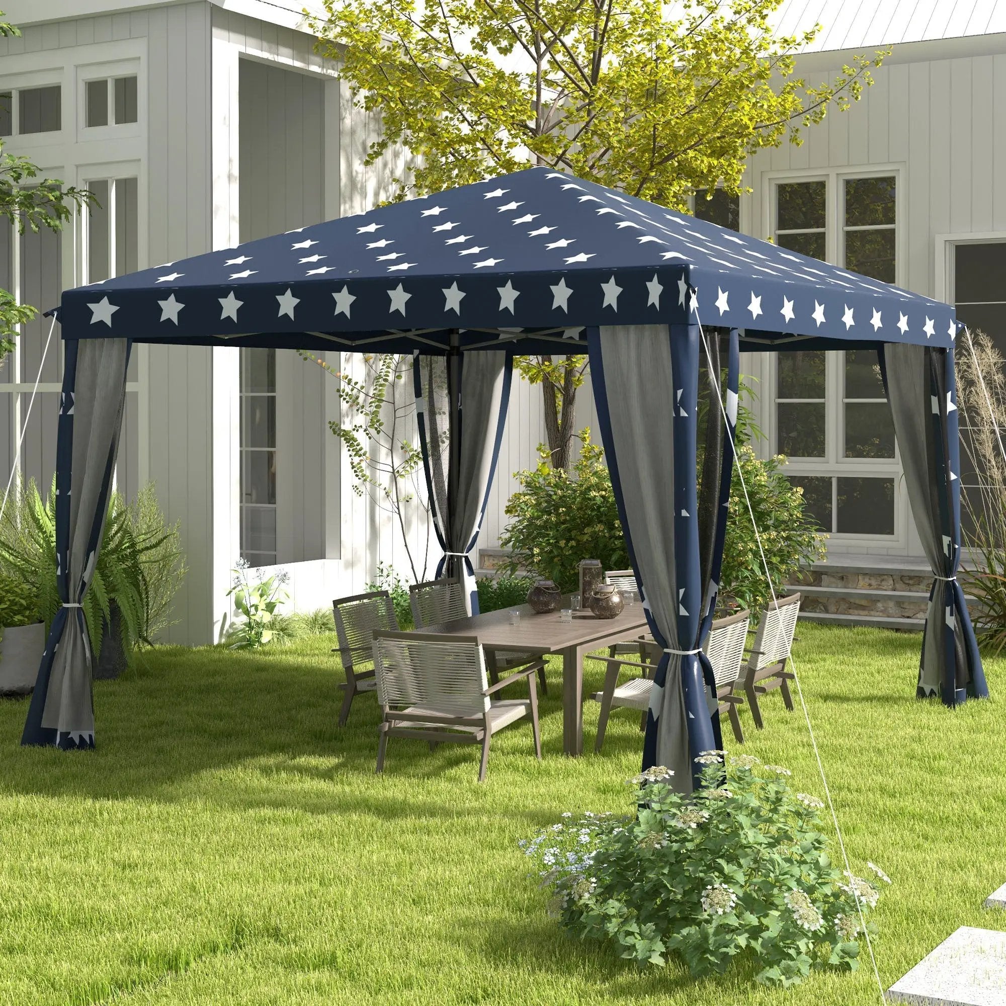 Outsunny 10' x 10' Pop Up Canopy Tent with Netting by HouseOfZazla