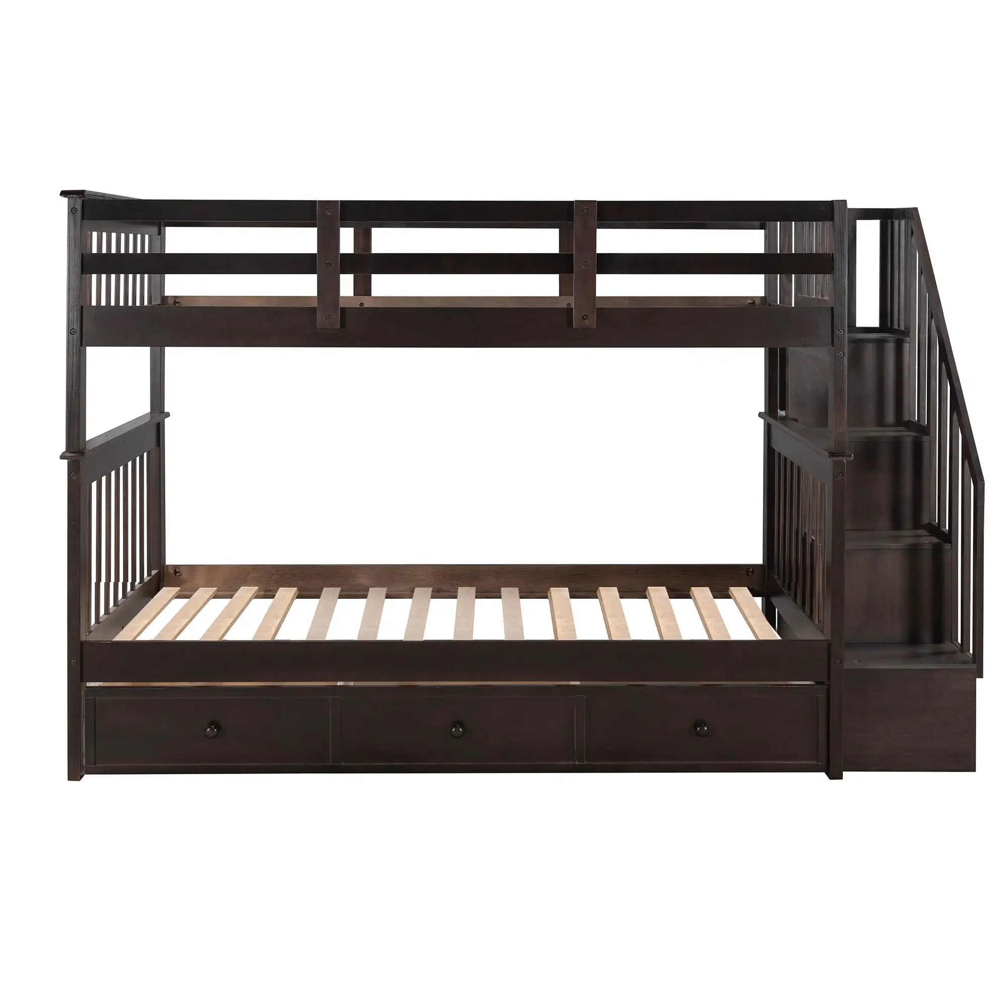 Stairway Bunk Bed With Storage And Guard Rail For Bedroom by Unique Piece Furniture