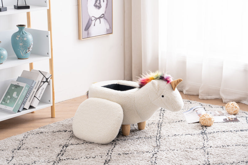 Uma the Unicorn Storage Ottoman with Hidden Storage - Faux Fur, photo 3 of 9