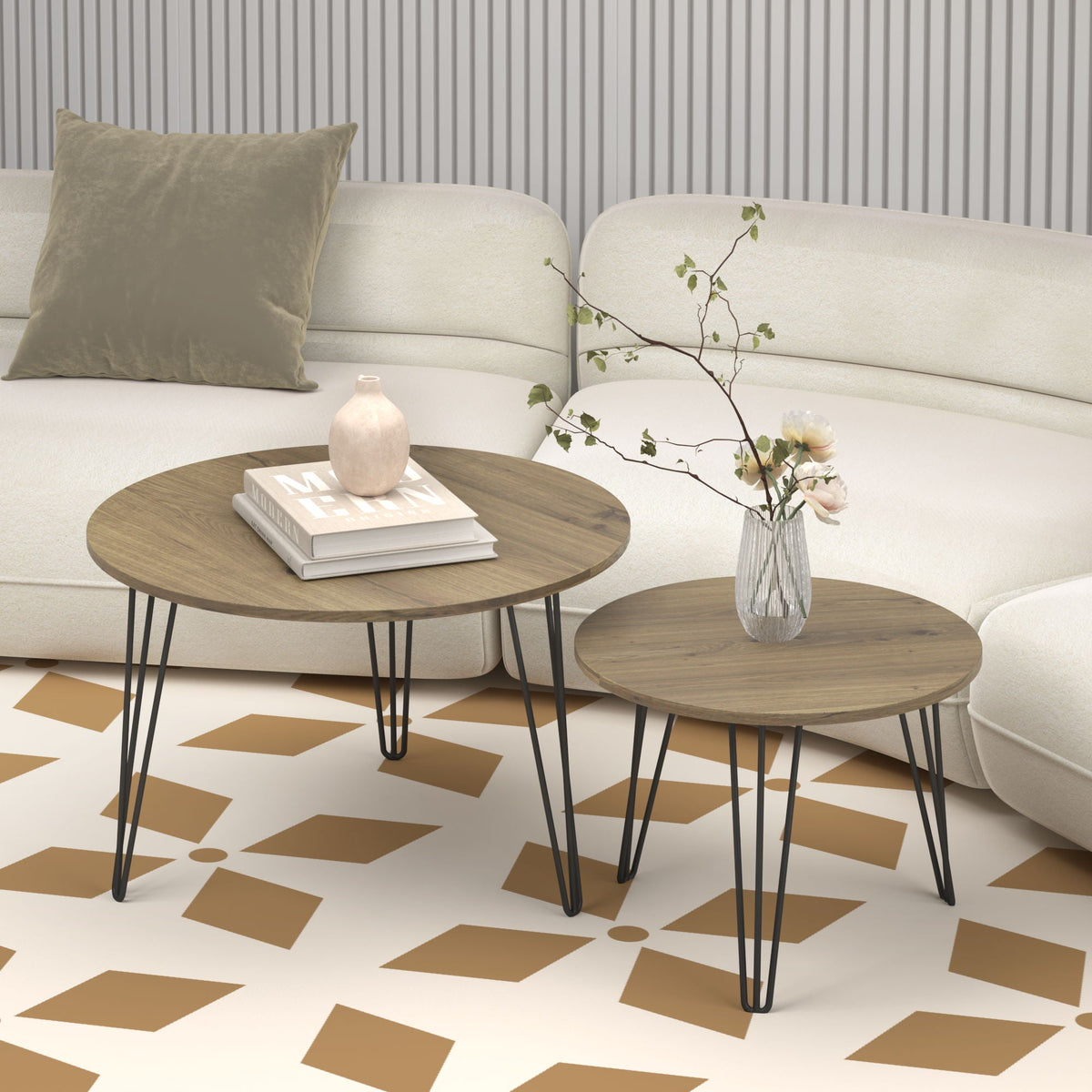 Round Nesting Coffee Table For Living Room (Set of 2), photo 5 of 14