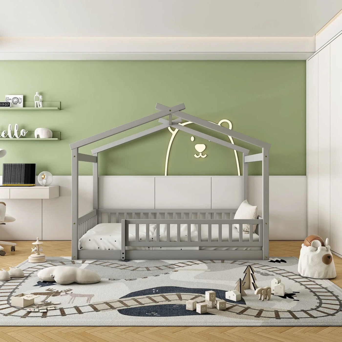 Bed House Bed Frame With Fence by Unique Piece Furniture