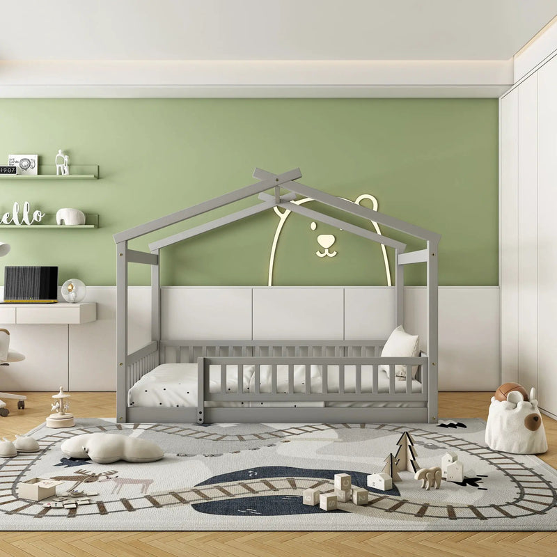Bed House Bed Frame With Fence by Unique Piece Furniture