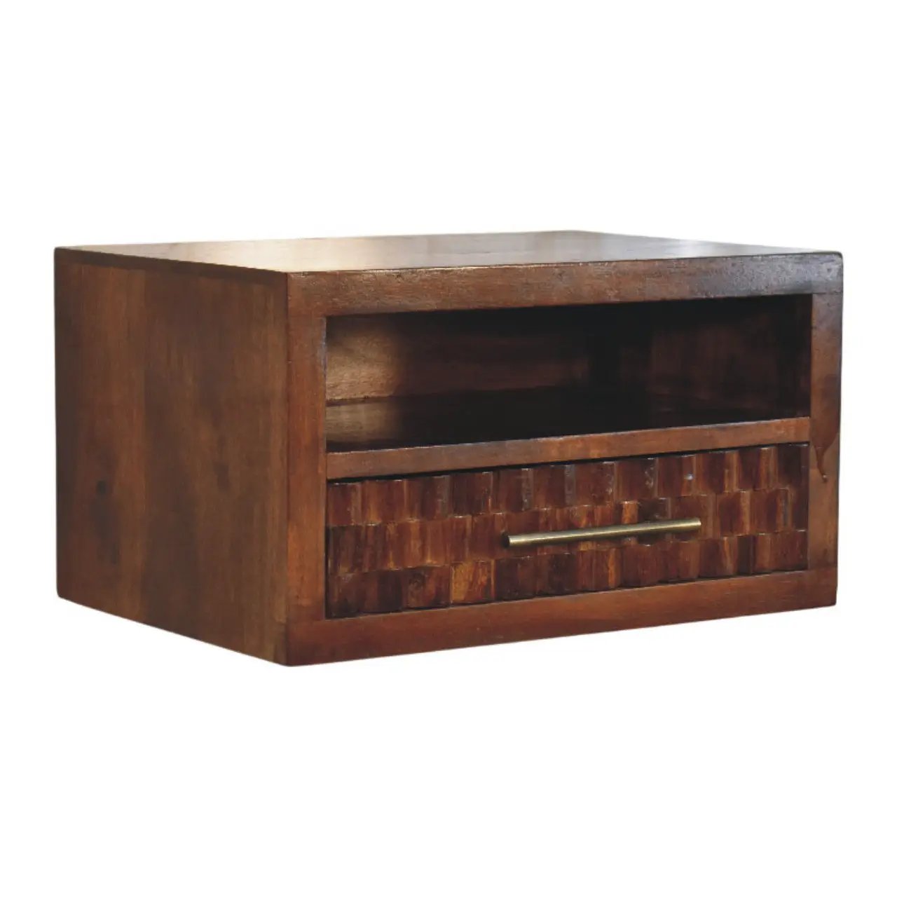 Solid Wood Cadiz Textured Bedside Table by HouseOfZazla