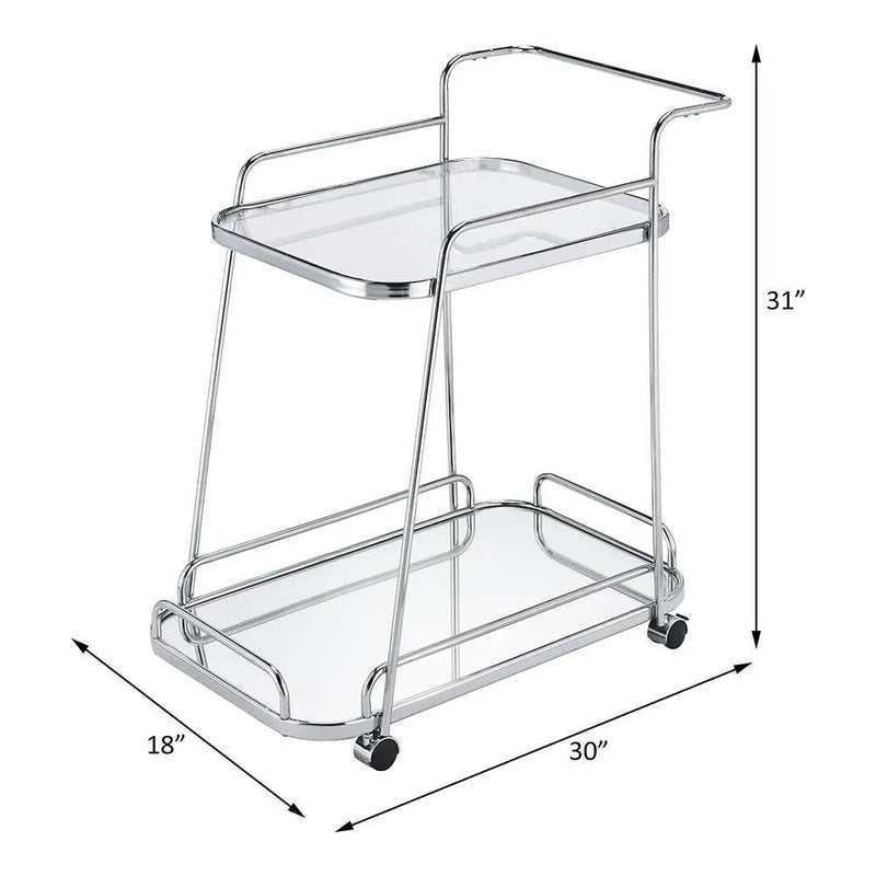 Aegis - Serving Cart - Clear Glass & Chrome by Unique Piece Furniture