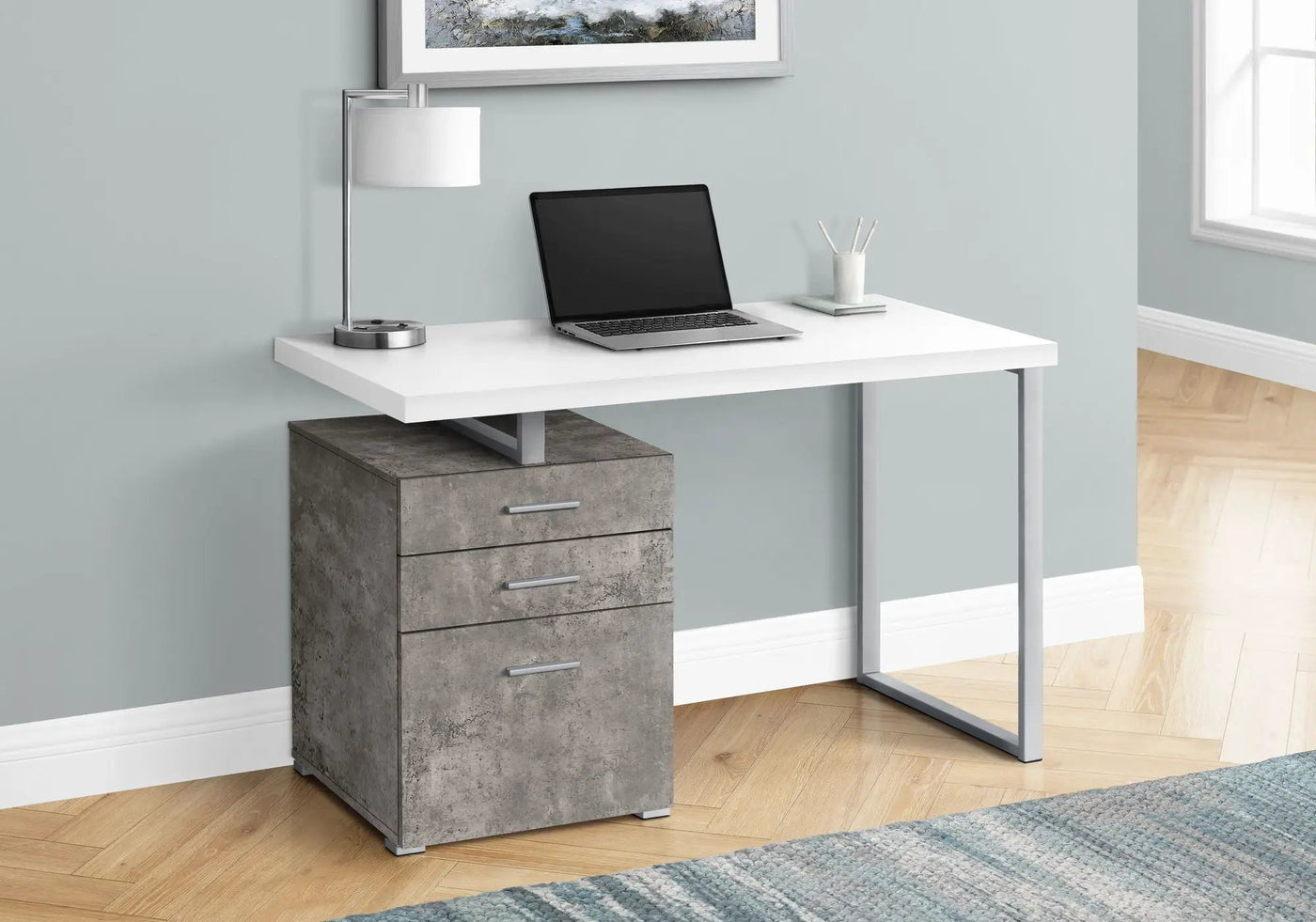 Computer Desk Left Right Set-Up Storage Drawers For Home Office by HouseOfZazla