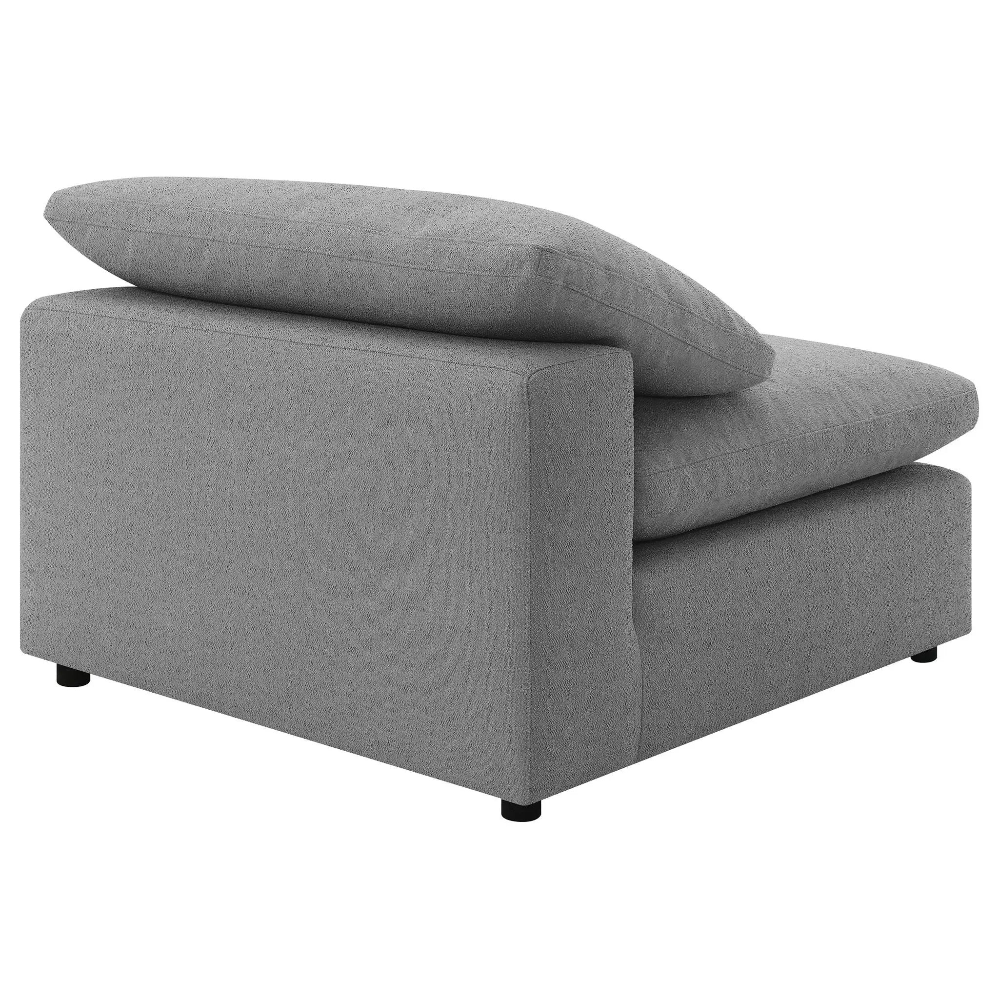 Raleigh Boucle Upholstered Armless Chair Grey by Unique Piece Furniture