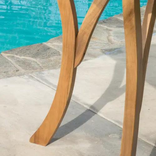 5 Piece Acacia Wood Outdoor Patio Dining Set by HouseOfZazla
