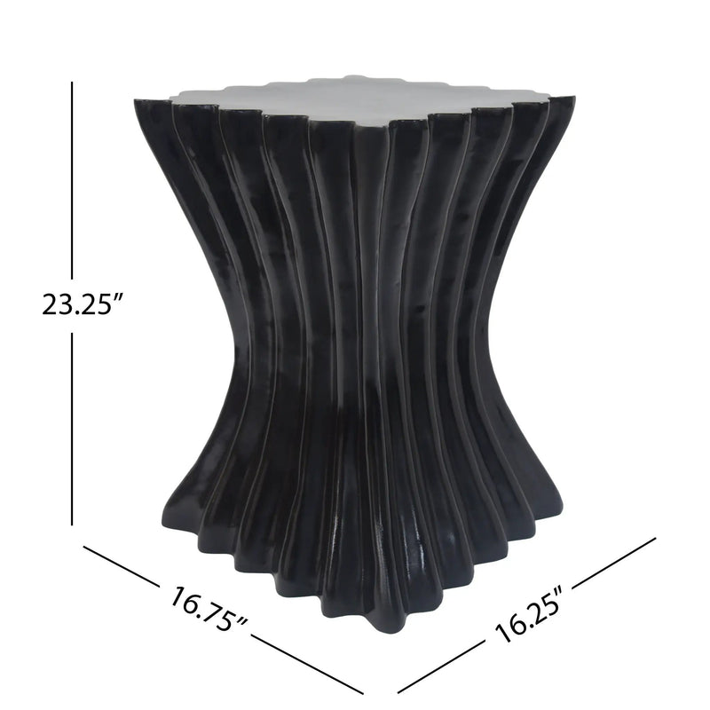 Outdoor Side Table, Wave Design End Table by HouseOfZazla