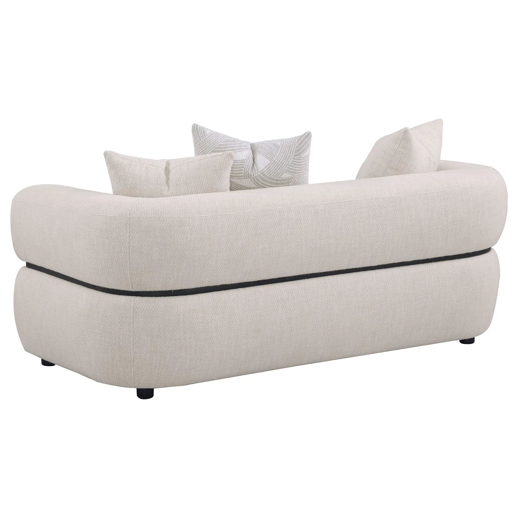Jeanette 3-piece Fabric Upholstered Round Arm Sofa Set Beige by Unique Piece Furniture