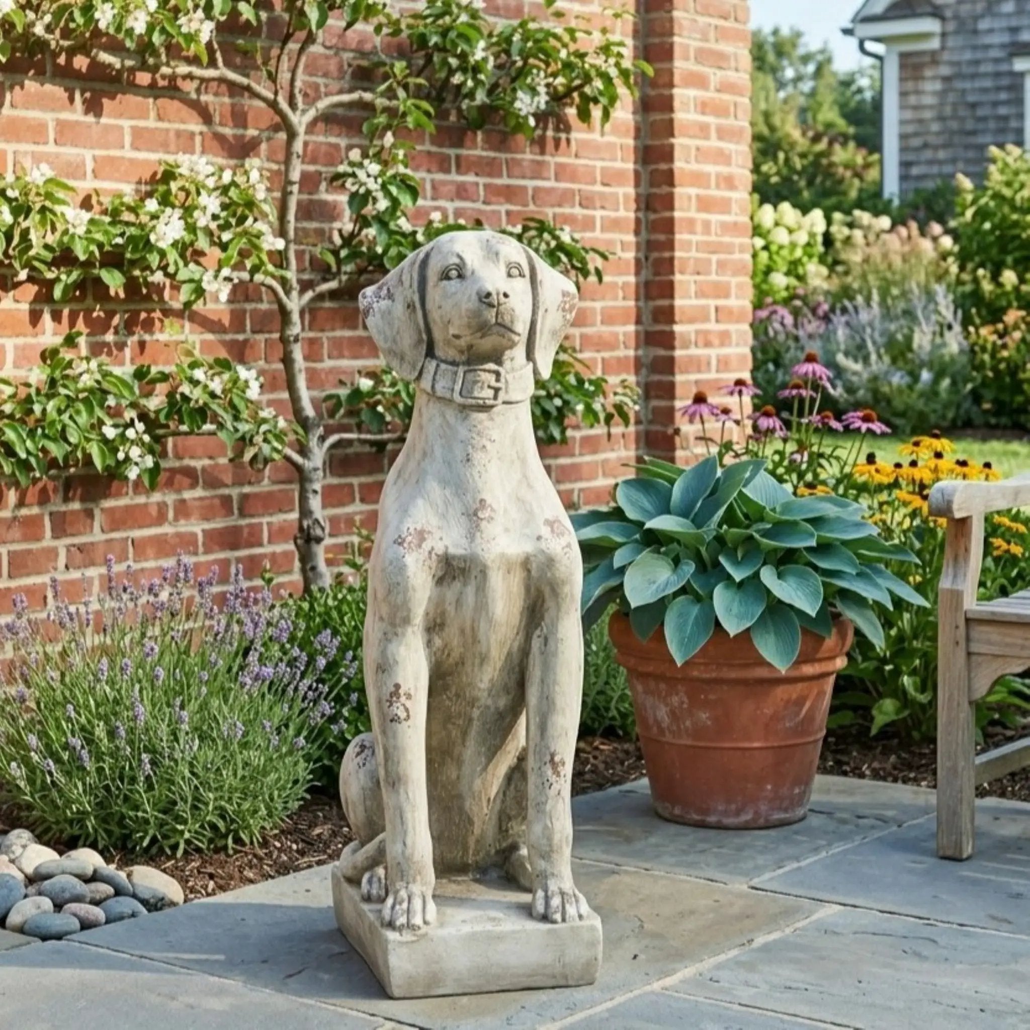 MGO Dog Decor Outdoor Dog Statue, Antique by HouseOfZazla