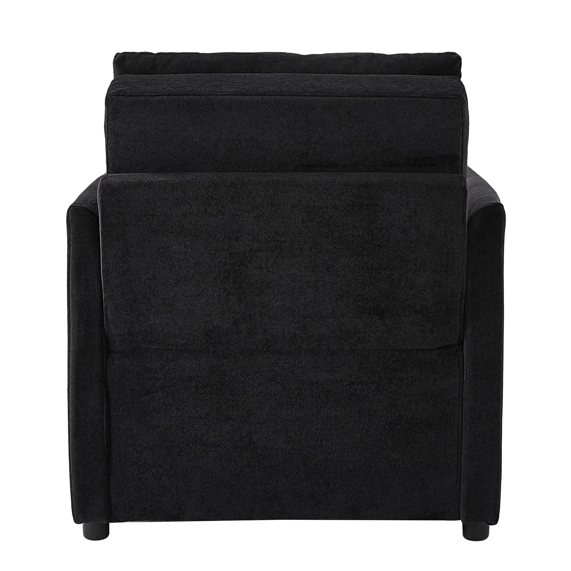 Upholstered Convertible Sleeper Sofa With 5 Position Backrest, Side Pockets, Storage