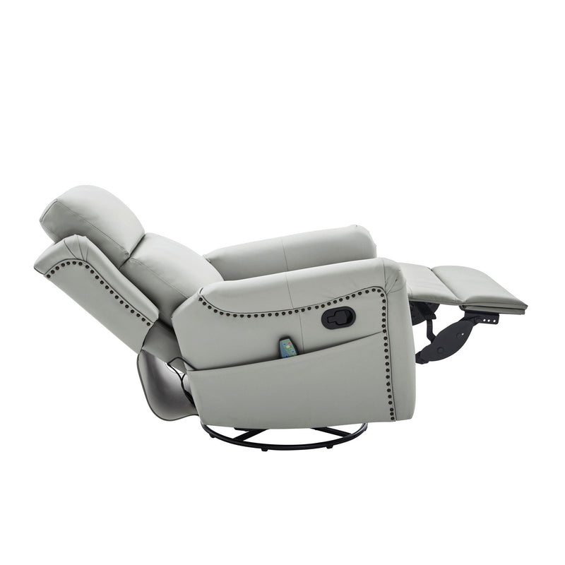 Manual Recliner Swivel Rocking Chair With 8-Point Massage and Heating by HouseOfZazla