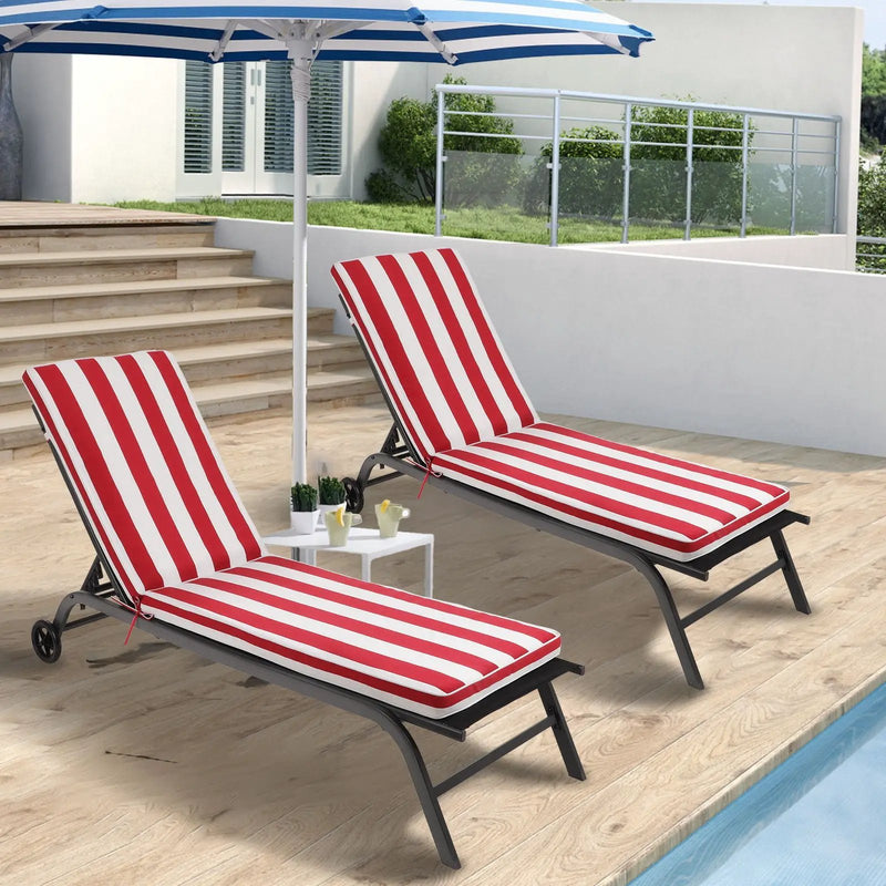 2 Pieces Set Outdoor Lounge Chair Cushion Replacement Patio Furniture Seat by HouseOfZazla