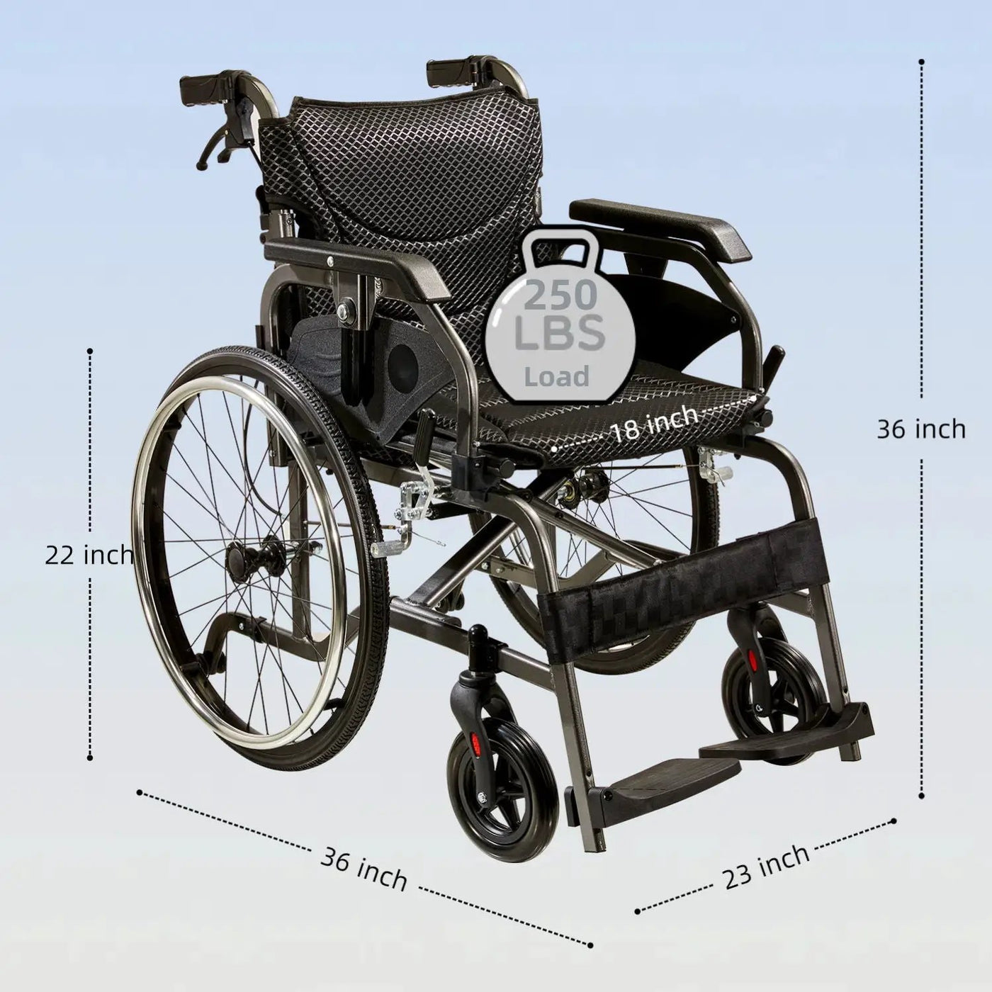 Premium Lightweight Foldable Transport Wheelchair for Adults by HouseOfZazla