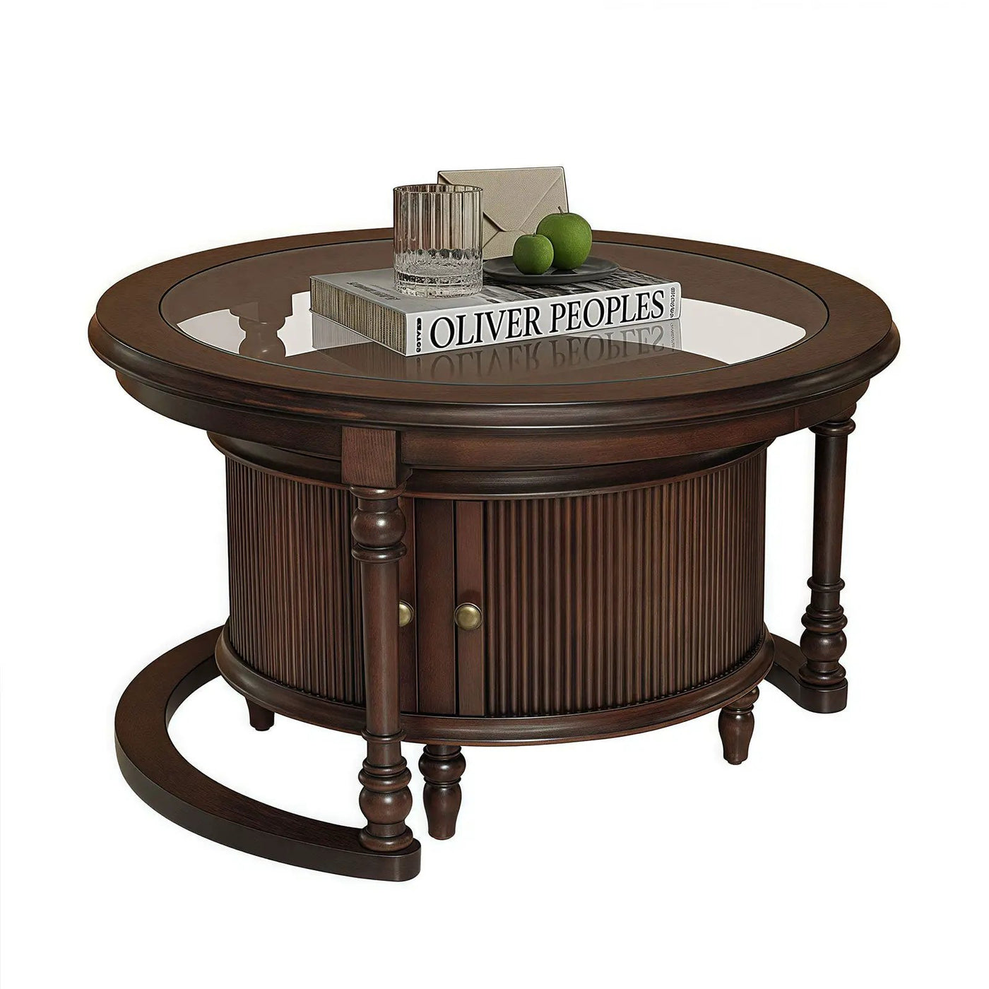 Modern Nesting Coffee Table Set with Glass and Solid Wood Frame by HouseOfZazla