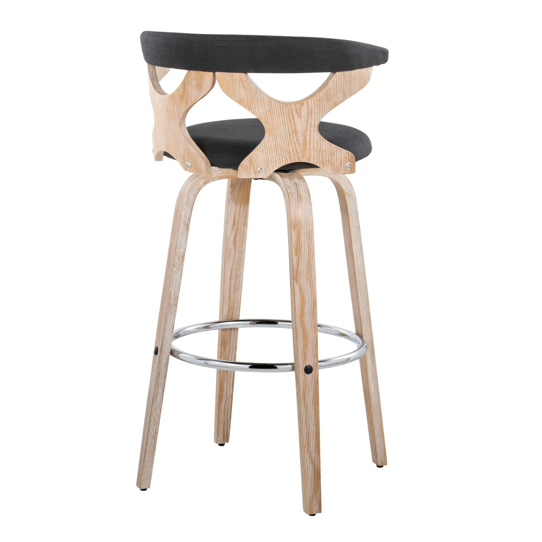 Gardenia - Contemporary Fixed Height Barstool With Swivel With Round Footrest (Set of 2) by Unique Piece Furniture