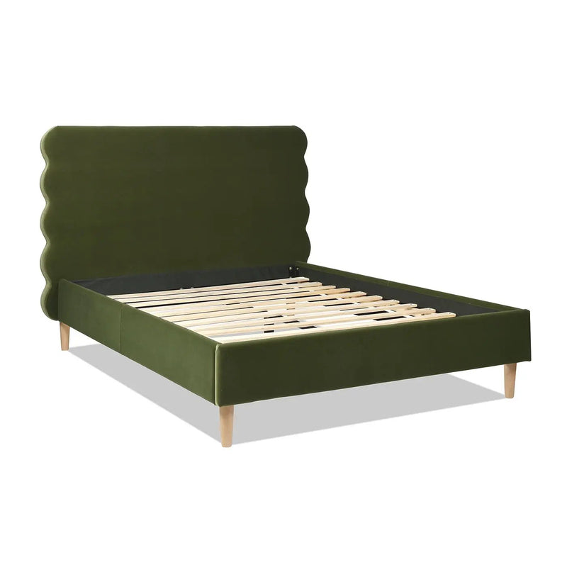 Stockholm - Modern Wavy Headboard Platform Bed by HouseOfZazla