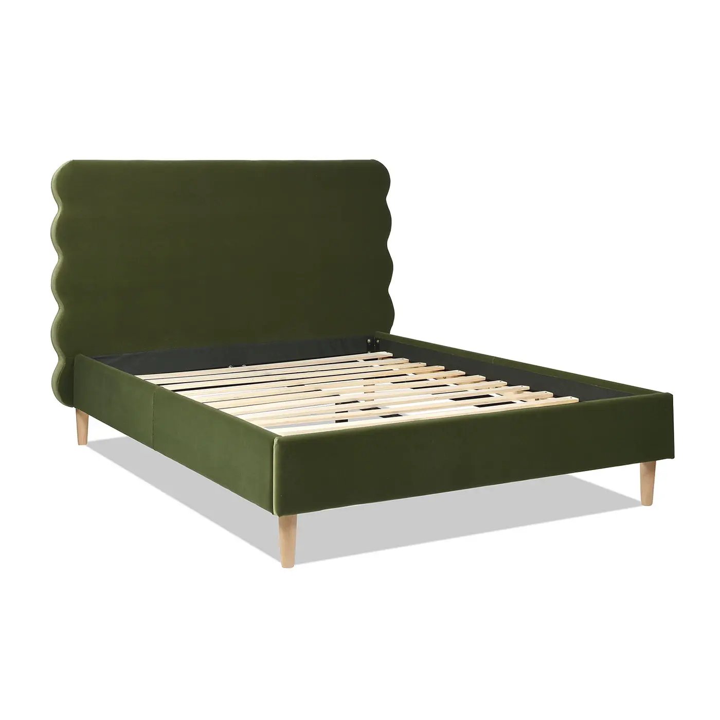 Stockholm - Modern Wavy Headboard Platform Bed by HouseOfZazla