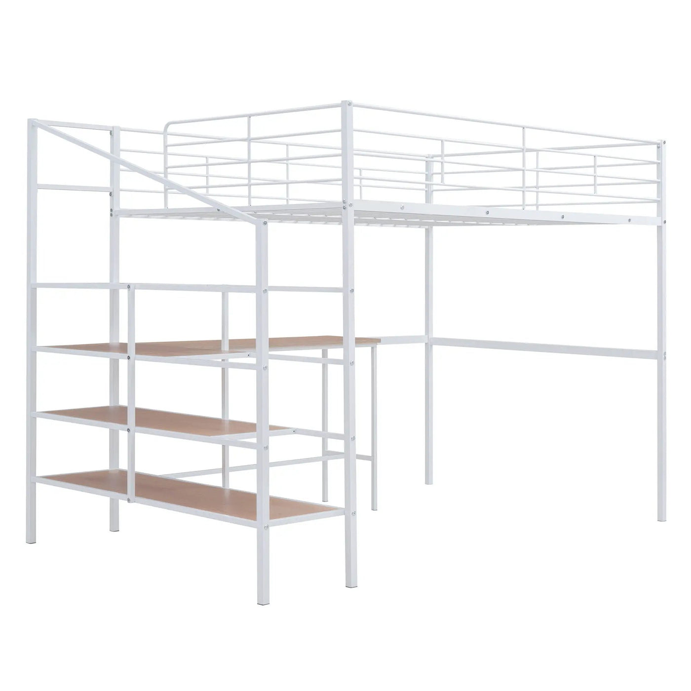 Loft Bed With Desk And Lateral Storage Ladder by HouseOfZazla