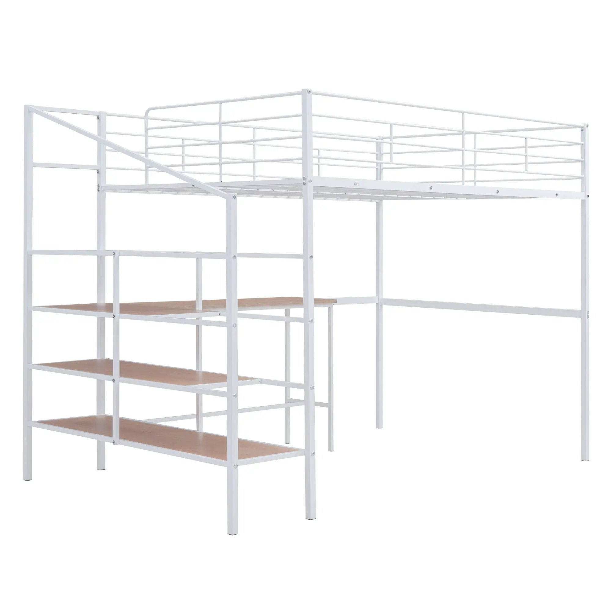 Loft Bed With Desk And Lateral Storage Ladder by HouseOfZazla