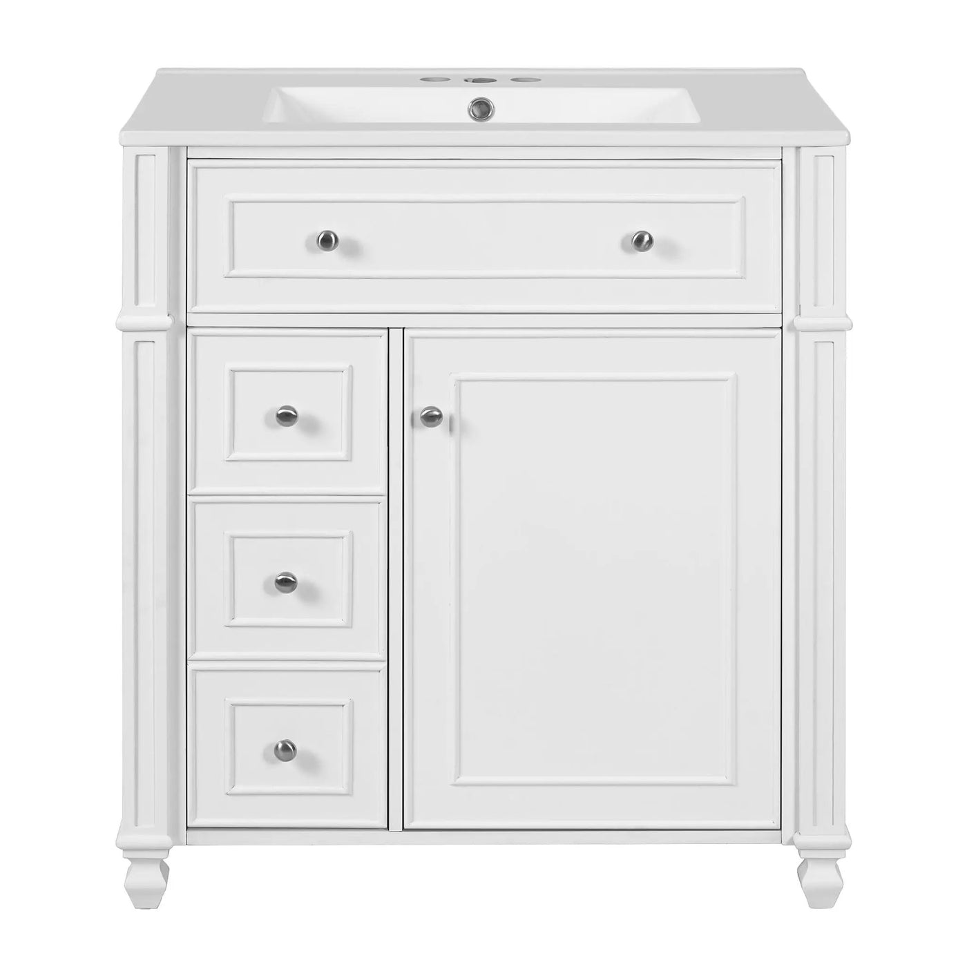Bathroom Vanity Cabinet With Sink, Soft Close Doors With Door Organizer by HouseOfZazla