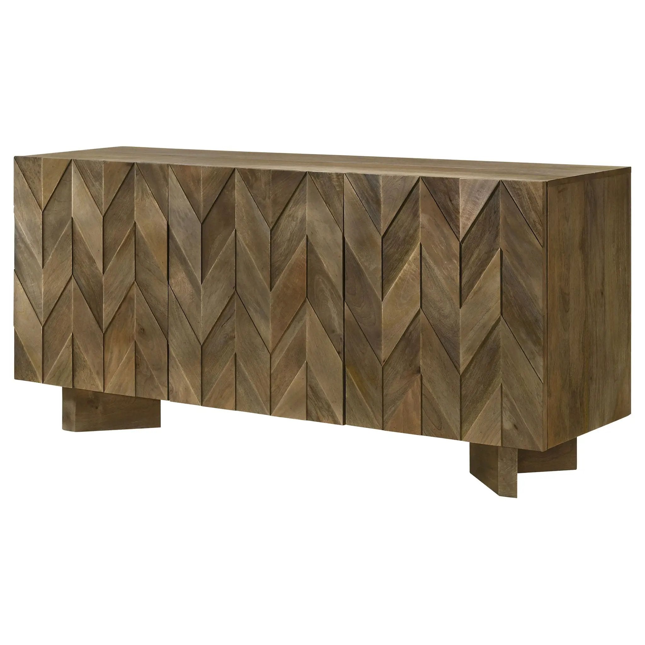 Tyler 3-door Solid Wood Sideboard Buffet Cabinet Mango Brown by Unique Piece Furniture