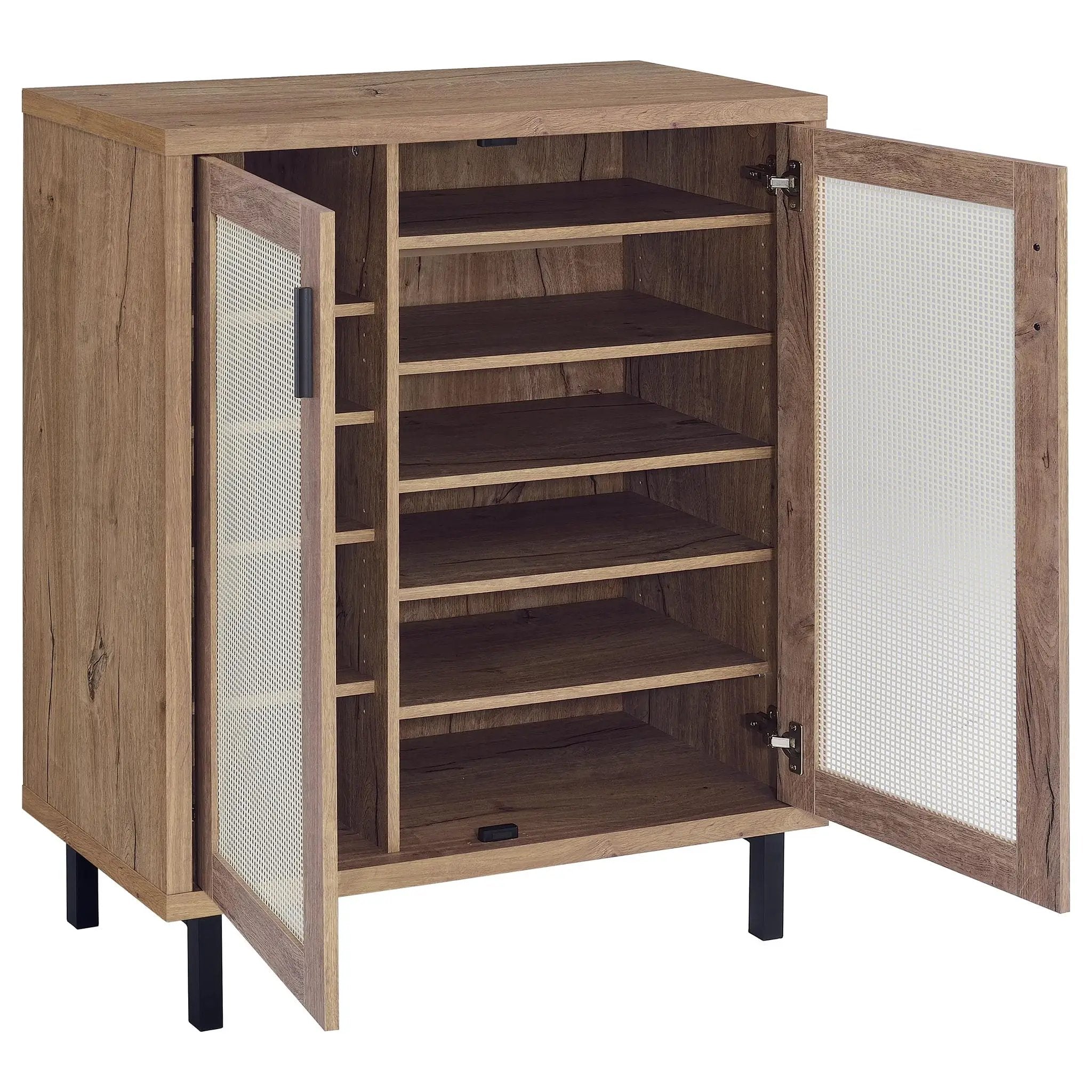 Teller 2-door Shoe Storage Cabinet Natural Oak by Unique Piece Furniture