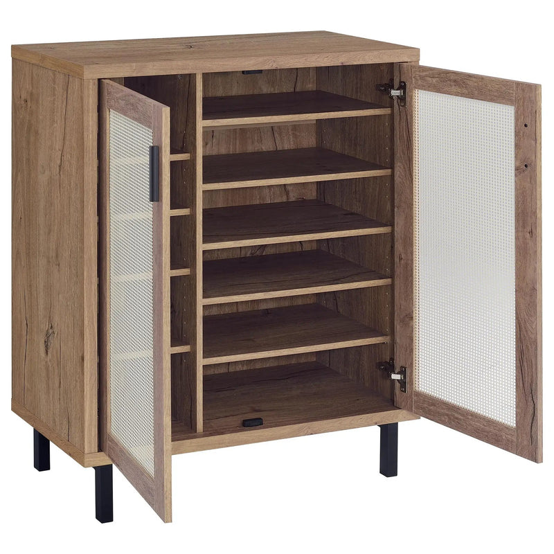 Teller 2-door Shoe Storage Cabinet Natural Oak by Unique Piece Furniture
