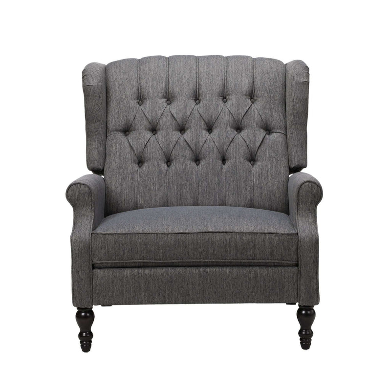 Dunham Contemporary Fabric Tufted Oversized Pushback Recliner by HouseOfZazla