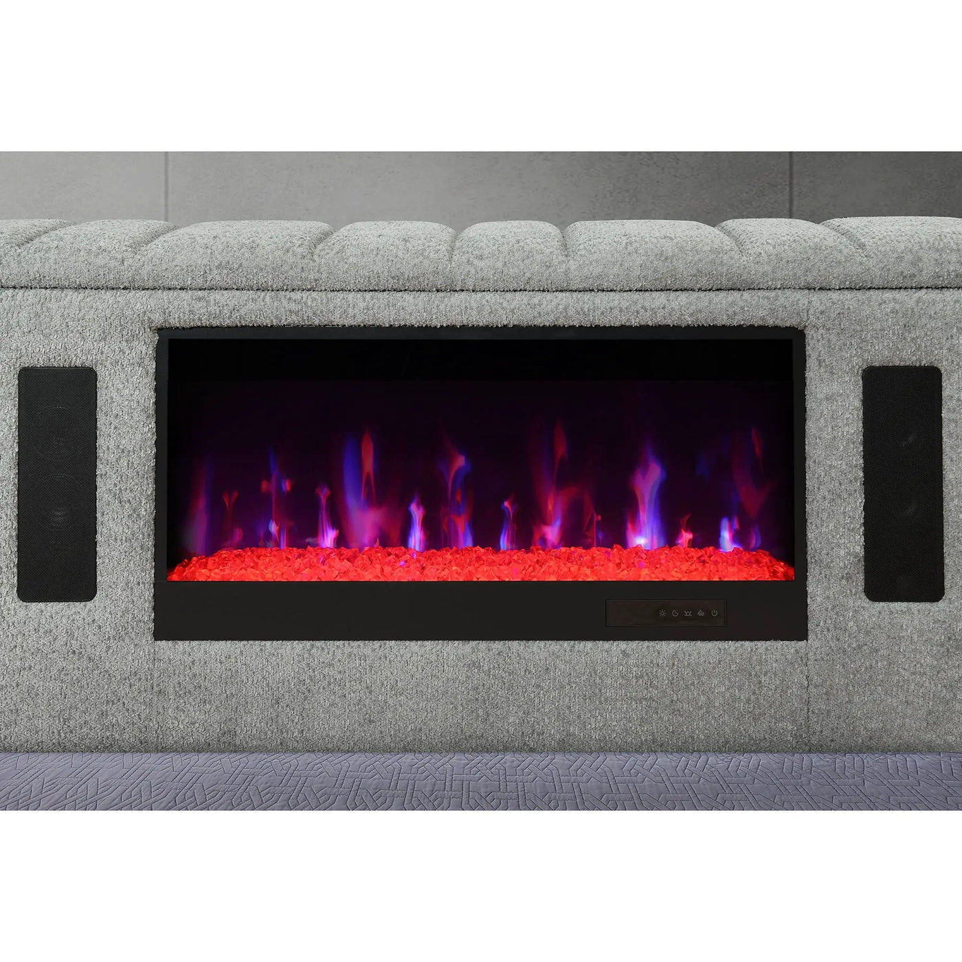 Isaiah - Bed With TV Lift-LED Speakers And Fireplace by HouseOfZazla
