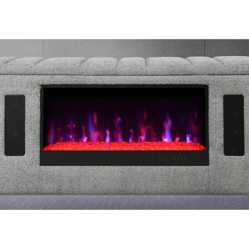 Isaiah - Bed With TV Lift-LED Speakers And Fireplace by HouseOfZazla