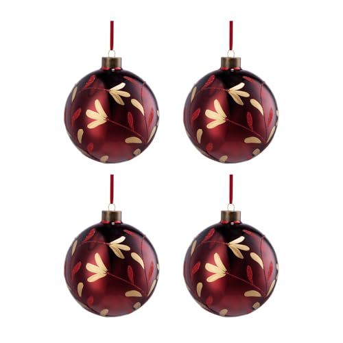 Red Glass Christmas Tree Ornaments with Elegant Finish - Sets Available, photo 6 of 26