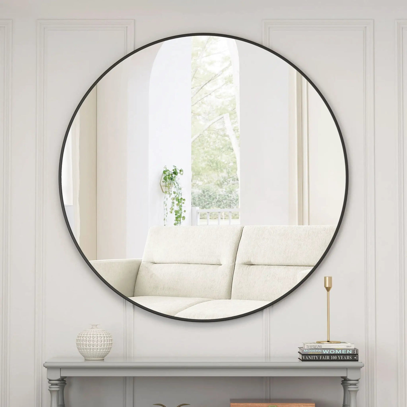 Wall Circular Mirror Metal Framed Mirror Round Vanity Mirror Dressing Mirror, For Bathroom, Living Room, Bedroom Wall Decor by HouseOfZazla