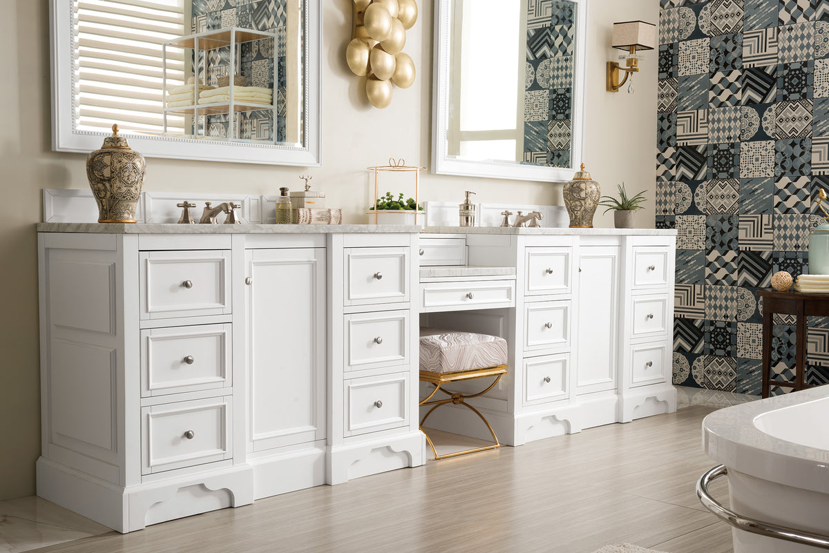 James Martin De Soto 118" Double Bathroom Vanity, Bright White, view 5