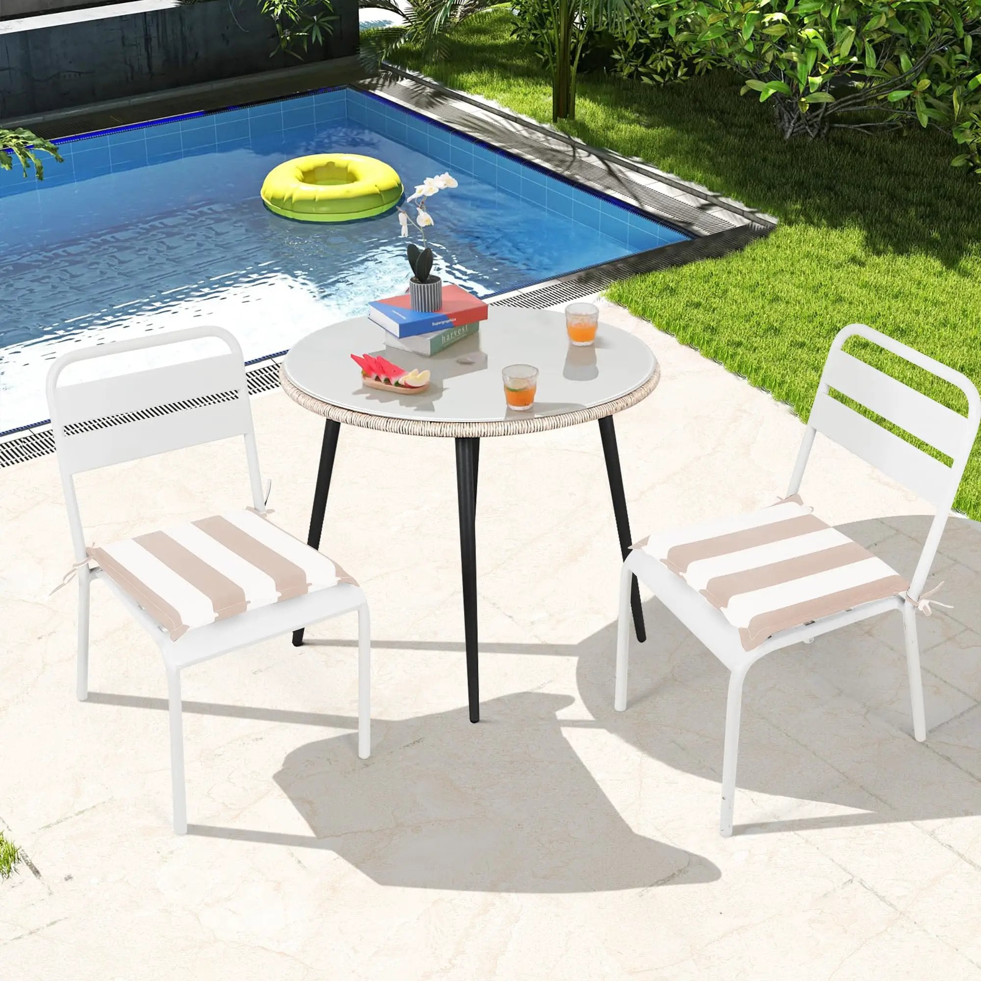 4PCS Outdoor Patio Seat Cushion Replacement - Khaki by HouseOfZazla