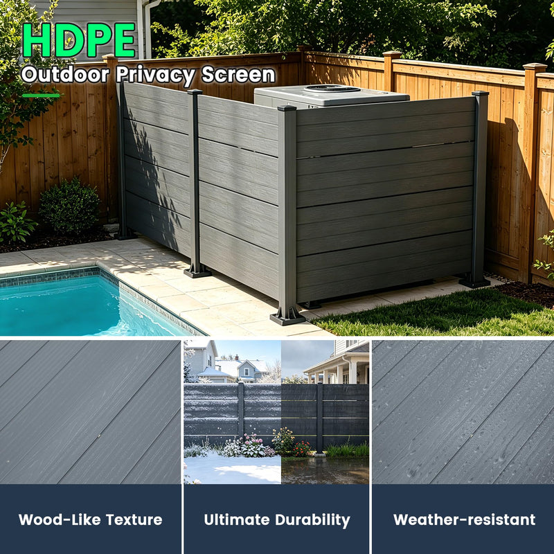 50" W x 49" H Outdoor Privacy Screen with Aluminum Posts by HouseOfZazla