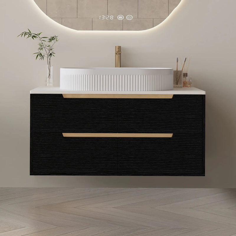 36 Inch Bathroom Vanity with Ceramic Integrated Sink & Soft-Close Drawers by HouseOfZazla
