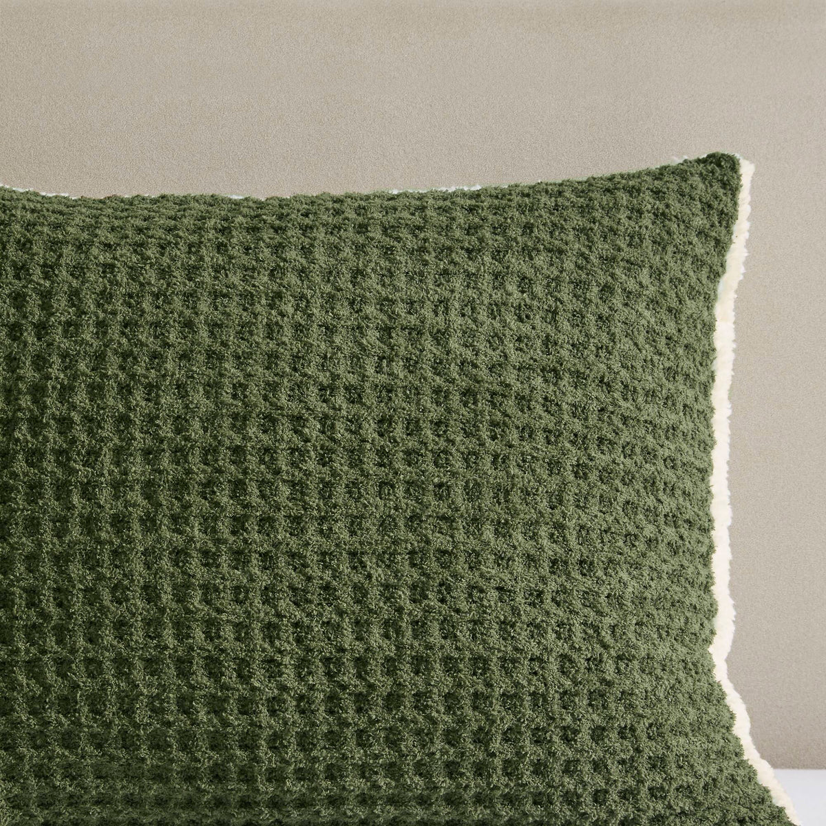 3 Pieces Full/Queen Waffle Knit Chenille Comforter Set in Olive, photo 10 of 10